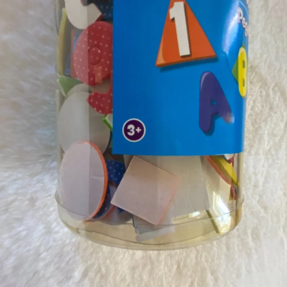 Foam Stickers Bright Letters Numbers Shapes 4.5 Oz. Container NEW learning craft